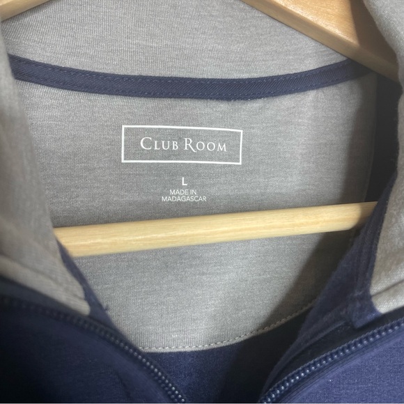 New Club Room Men’s Quarter Zip Classic Navy Grey Size Large NWT - Picture 8 of 8
